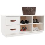 Casa si Gradina - Mobilier - Organizare si depozitare - Organizator incaltaminte - Banca pentru pantofi, alb, 100x34x45 cm, lemn masiv pin - Infinity.ro