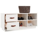 Casa si Gradina - Mobilier - Organizare si depozitare - Organizator incaltaminte - Banca pentru pantofi, alb, 100x34x45 cm, lemn masiv pin - Infinity.ro