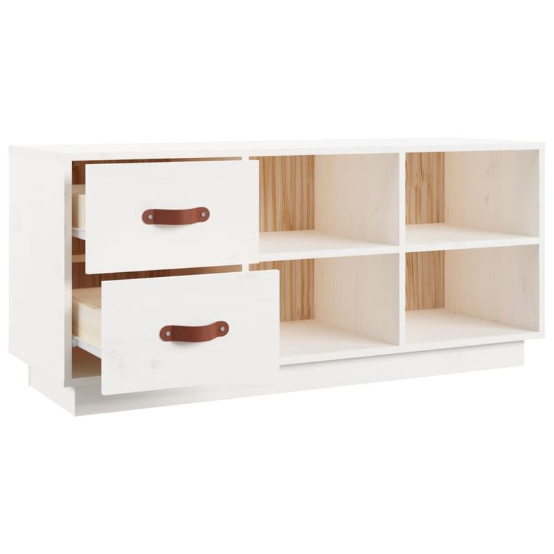 Casa si Gradina - Mobilier - Organizare si depozitare - Organizator incaltaminte - Banca pentru pantofi, alb, 100x34x45 cm, lemn masiv pin - Infinity.ro