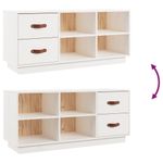 Casa si Gradina - Mobilier - Organizare si depozitare - Organizator incaltaminte - Banca pentru pantofi, alb, 100x34x45 cm, lemn masiv pin - Infinity.ro