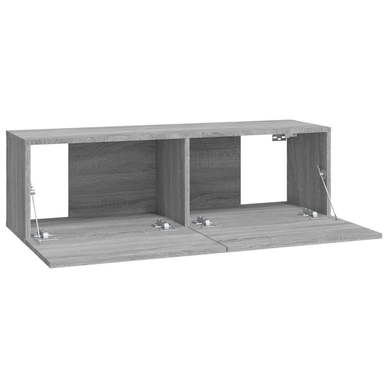 Casa si Gradina - Mobilier - Comode si corpuri - Comode - Dulapuri TV de perete , 2 buc., gri sonoma, 100x30x30 cm, lemn prelucrat - Infinity.ro