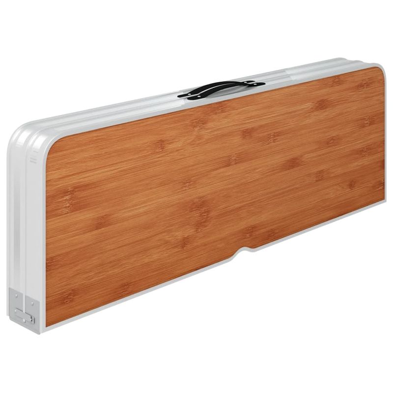 Sport si Outdoor - Camping - Mobilier pentru camping - Alte piese de mobilier pentru camping - Masa de camping pliabila cu 2 banci, maro, aluminiu - Infinity.ro