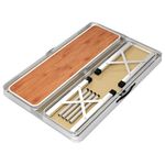 Sport si Outdoor - Camping - Mobilier pentru camping - Alte piese de mobilier pentru camping - Masa de camping pliabila cu 2 banci, maro, aluminiu - Infinity.ro