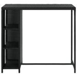 Casa si Gradina - Mobilier - Mese si birouri - Mese bucatarie si dining - Masa de bar cu raft depozitare, negru, 120x60x110 cm, poliratan - Infinity.ro