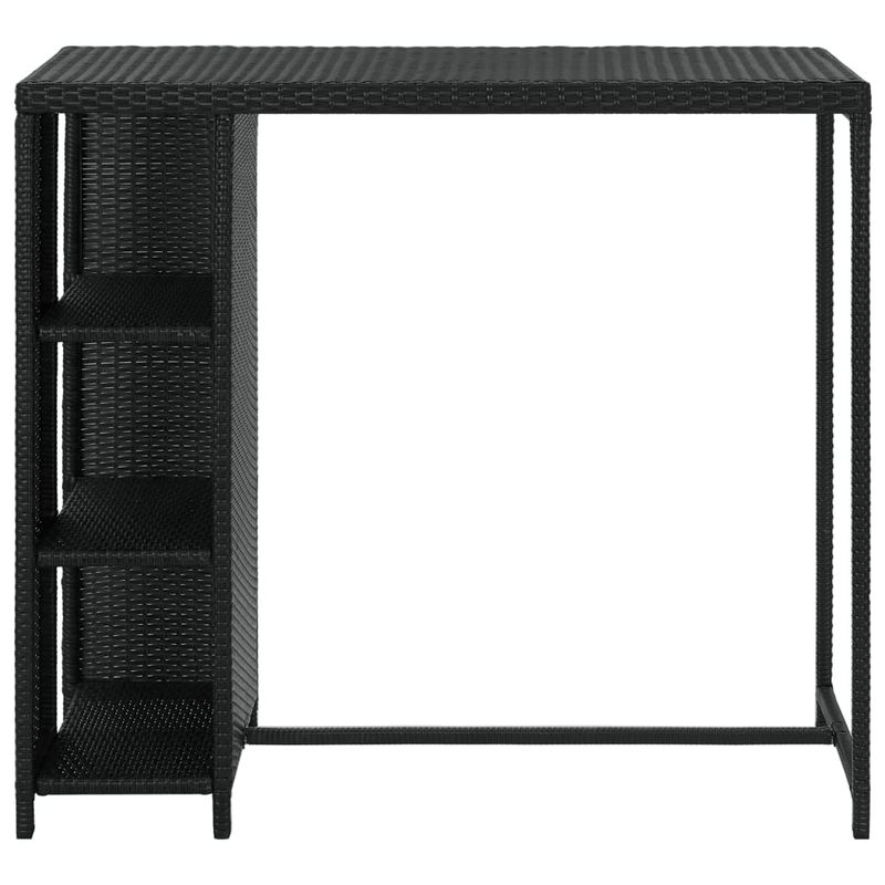 Casa si Gradina - Mobilier - Mese si birouri - Mese bucatarie si dining - Masa de bar cu raft depozitare, negru, 120x60x110 cm, poliratan - Infinity.ro