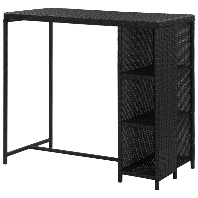 Casa si Gradina - Mobilier - Mese si birouri - Mese bucatarie si dining - Masa de bar cu raft depozitare, negru, 120x60x110 cm, poliratan - Infinity.ro