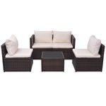 Casa si Gradina - Gradina si terasa - Mobilier exterior - Seturi mobila gradina - Set mobilier de gradina cu perne, 5 piese, maro, poliratan - Infinity.ro