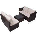 Casa si Gradina - Gradina si terasa - Mobilier exterior - Seturi mobila gradina - Set mobilier de gradina cu perne, 5 piese, maro, poliratan - Infinity.ro