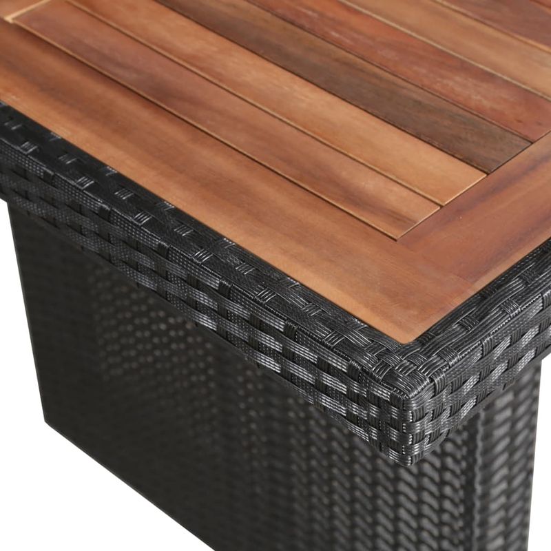 Casa si Gradina - Gradina si terasa - Mobilier exterior - Mese gradina - Masa gradina, 240x90x74 cm, poliratan și lemn masiv de acacia, maro și negru - Infinity.ro