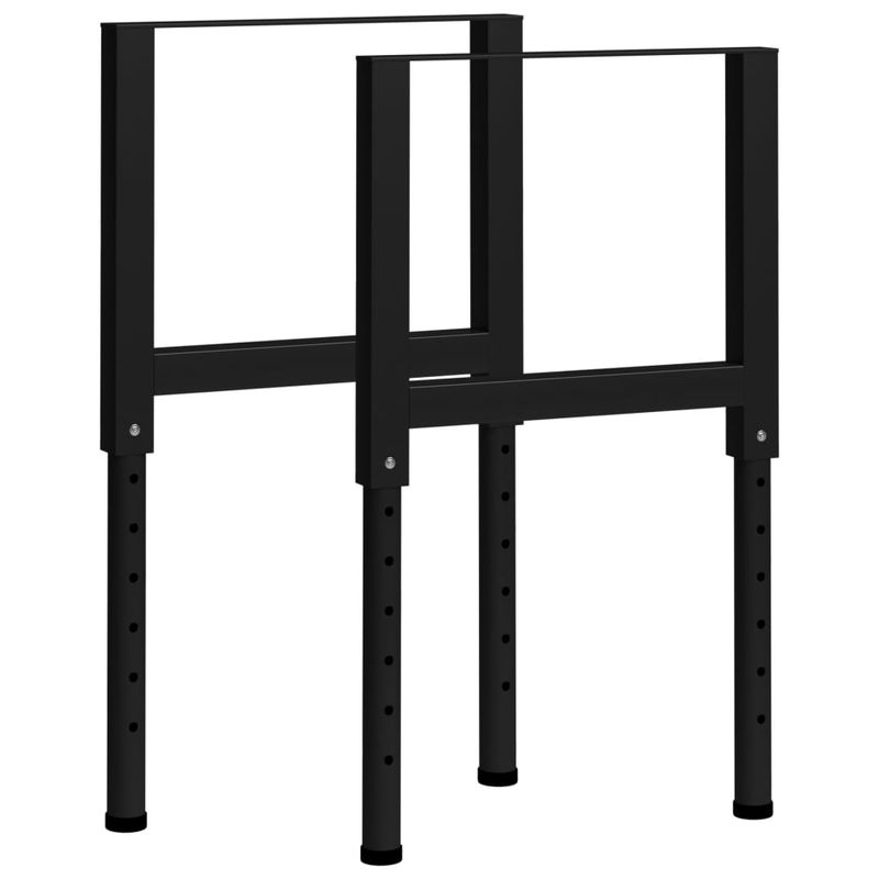 Casa si Gradina - Mobilier - Feronerie si accesorii mobila - Cadre banc lucru reglabile 2 buc. negru 55x(69-95,5) cm metal - Infinity.ro
