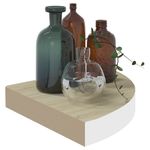 Casa si Gradina - Mobilier - Biblioteci si rafturi - Rafturi - Raft coltar de perete, stejar si alb, 25x25x3,8 cm, MDF - Infinity.ro