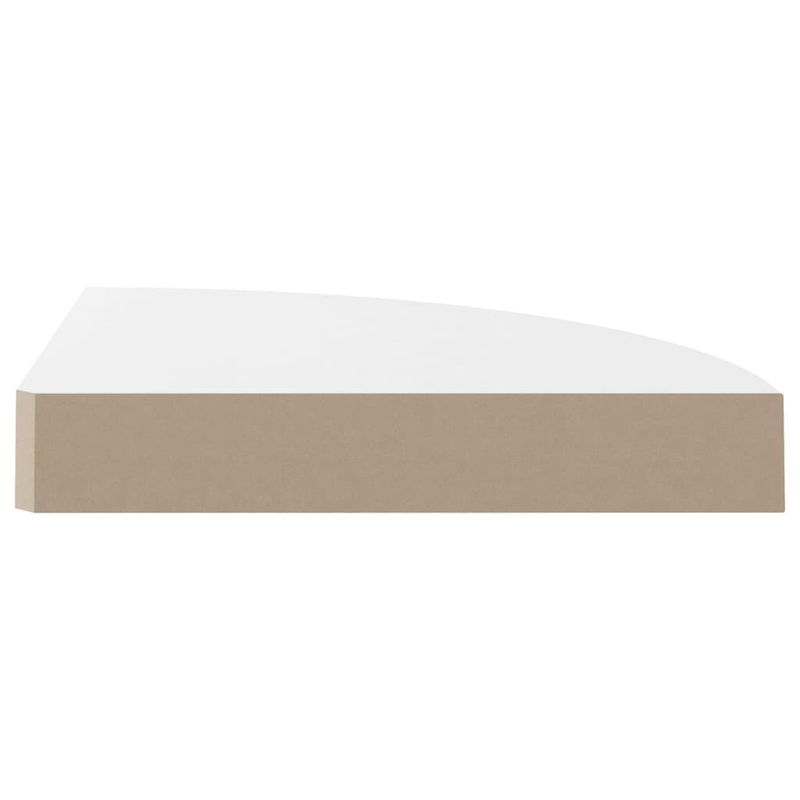 Casa si Gradina - Mobilier - Biblioteci si rafturi - Rafturi - Raft coltar de perete, alb extralucios, 25 x 25 x 3,8 cm, MDF - Infinity.ro