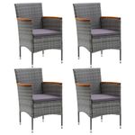 Casa si Gradina - Gradina si terasa - Mobilier exterior - Scaune si sezlonguri gradina - Scaune de masa pentru gradina, 4 buc., gri, poliratan - Infinity.ro