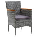 Casa si Gradina - Gradina si terasa - Mobilier exterior - Scaune si sezlonguri gradina - Scaune de masa pentru gradina, 4 buc., gri, poliratan - Infinity.ro