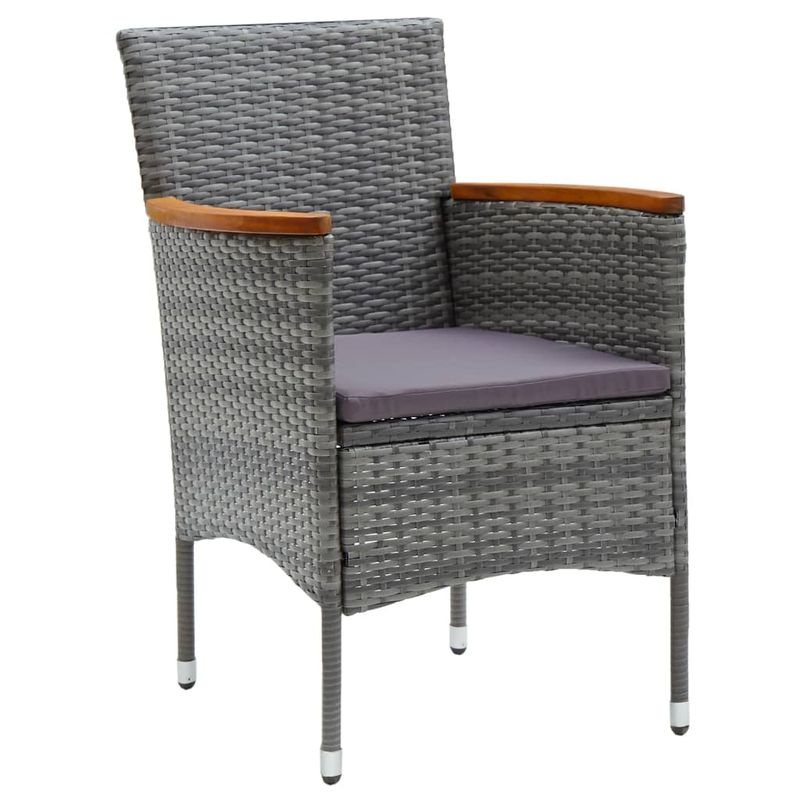 Casa si Gradina - Gradina si terasa - Mobilier exterior - Scaune si sezlonguri gradina - Scaune de masa pentru gradina, 4 buc., gri, poliratan - Infinity.ro