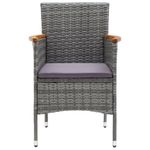 Casa si Gradina - Gradina si terasa - Mobilier exterior - Scaune si sezlonguri gradina - Scaune de masa pentru gradina, 4 buc., gri, poliratan - Infinity.ro
