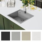 Casa si Gradina - Sanitare - Chiuveta bucatarie si accesorii - Chiuvete bucatarie - Chiuveta de bucatarie cu orificiu de preaplin, gri, granit - Infinity.ro