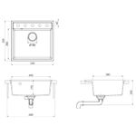 Casa si Gradina - Sanitare - Chiuveta bucatarie si accesorii - Chiuvete bucatarie - Chiuveta de bucatarie cu orificiu de preaplin, gri, granit - Infinity.ro
