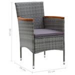 Casa si Gradina - Gradina si terasa - Mobilier exterior - Scaune si sezlonguri gradina - Scaune de masa pentru gradina, 4 buc., gri, poliratan - Infinity.ro
