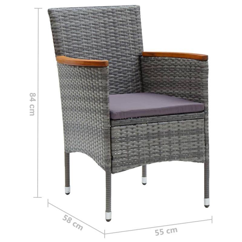 Casa si Gradina - Gradina si terasa - Mobilier exterior - Scaune si sezlonguri gradina - Scaune de masa pentru gradina, 4 buc., gri, poliratan - Infinity.ro