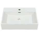 Casa si Gradina - Sanitare - Lavoar baie si accesorii - Lavoare si piedestale - Chiuveta baie, ceramica 60,5x42,5x14,5 cm, alb - Infinity.ro