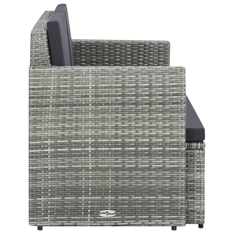 Casa si Gradina - Gradina si terasa - Mobilier exterior - Canapele si fotolii gradina - Canapea de gradina cu 2 locuri cu perne, gri, poliratan - Infinity.ro
