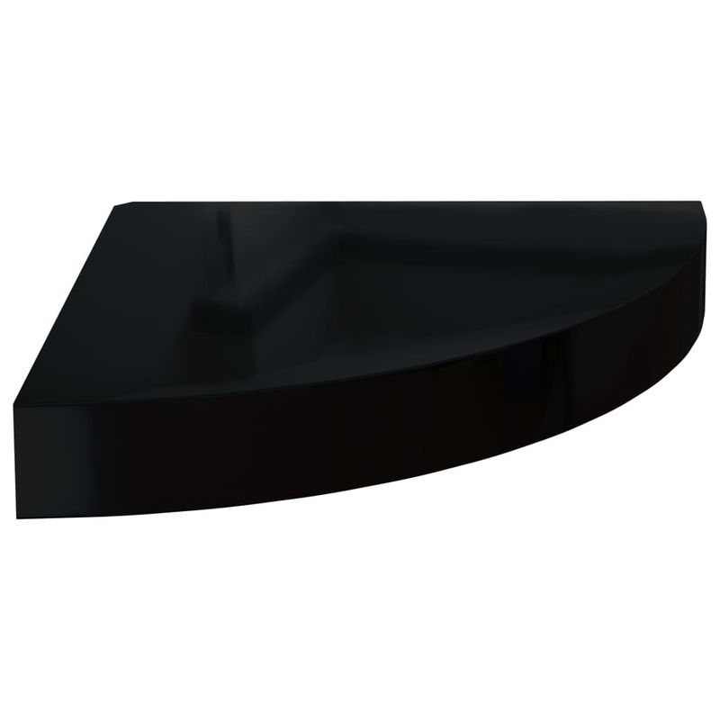 Casa si Gradina - Mobilier - Biblioteci si rafturi - Rafturi - Raft coltar de perete, 2 buc., negru extralucios 25x25x3,8 cm MDF - Infinity.ro
