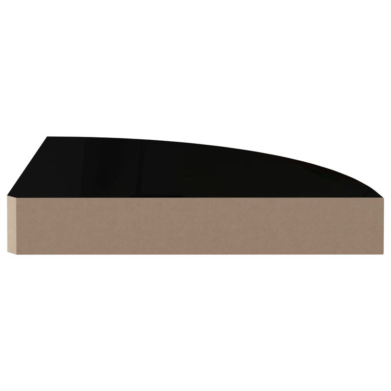 Casa si Gradina - Mobilier - Biblioteci si rafturi - Rafturi - Raft coltar de perete, 2 buc., negru extralucios 25x25x3,8 cm MDF - Infinity.ro