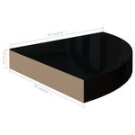 Casa si Gradina - Mobilier - Biblioteci si rafturi - Rafturi - Raft coltar de perete, 2 buc., negru extralucios 25x25x3,8 cm MDF - Infinity.ro