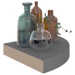 Casa si Gradina - Mobilier - Biblioteci si rafturi - Rafturi - Raft coltar de perete, gri extralucios, 25x25x3,8 cm, MDF - Infinity.ro