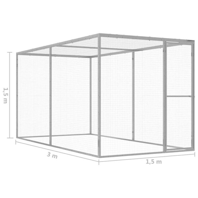 Petshop - Accesorii petshop - Culcusuri si custi - Custi interior si exterior - Cusca pentru pisici, 3x1,5x1,5 m, otel galvanizat - Infinity.ro