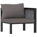 Casa si Gradina - Gradina si terasa - Mobilier exterior - Canapele si fotolii gradina - Canapea modulara cu pernă, cotiera stanga, antracit, poliratan, model canapea colț stânga cu 1 pernă de spate - Infinity.ro