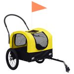 Petshop - Accesorii petshop - Culcusuri si custi - Genti si articole transport - Remorca bicicleta & carucior 2-in-1 animale, galben si negru - Infinity.ro