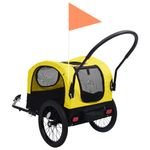 Petshop - Accesorii petshop - Culcusuri si custi - Genti si articole transport - Remorca bicicleta & carucior 2-in-1 animale, galben si negru - Infinity.ro