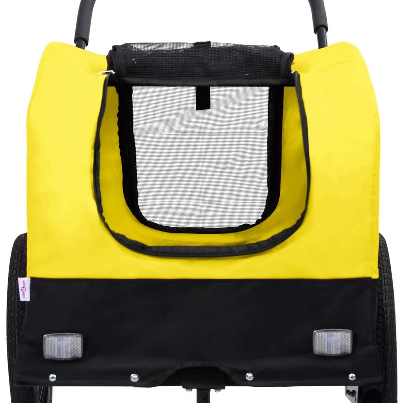 Petshop - Accesorii petshop - Culcusuri si custi - Genti si articole transport - Remorca bicicleta & carucior 2-in-1 animale, galben si negru - Infinity.ro