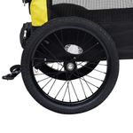 Petshop - Accesorii petshop - Culcusuri si custi - Genti si articole transport - Remorca bicicleta & carucior 2-in-1 animale, galben si negru - Infinity.ro