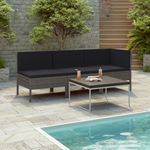 Casa si Gradina - Gradina si terasa - Mobilier exterior - Seturi mobila gradina - Set mobilier relaxare gradina cu perne, 3 piese, poliratan, număr de articole 3 - Infinity.ro