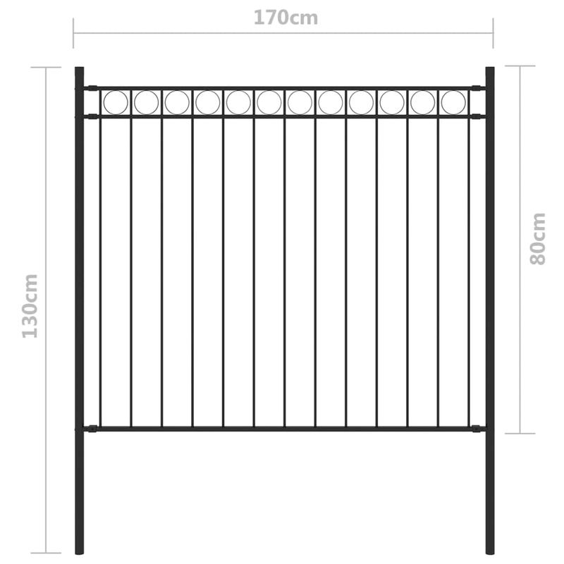 Casa si Gradina - Gradina si terasa - Garduri, panouri si accesorii - Gard de gradina, negru, 1,7x0,8 m, otel - Infinity.ro