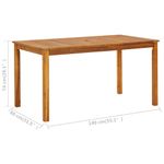 Casa si Gradina - Gradina si terasa - Mobilier exterior - Mese gradina - Masa de gradina, 140 x 80 x 74 cm, lemn masiv de acacia - Infinity.ro