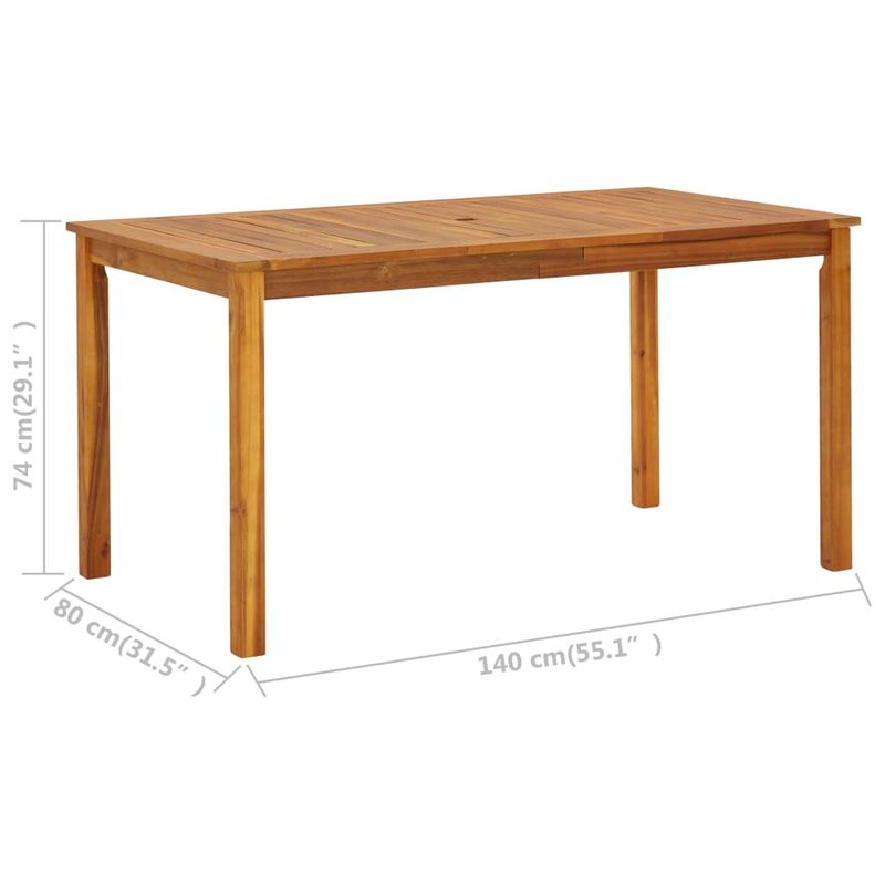 Casa si Gradina - Gradina si terasa - Mobilier exterior - Mese gradina - Masa de gradina, 140 x 80 x 74 cm, lemn masiv de acacia - Infinity.ro