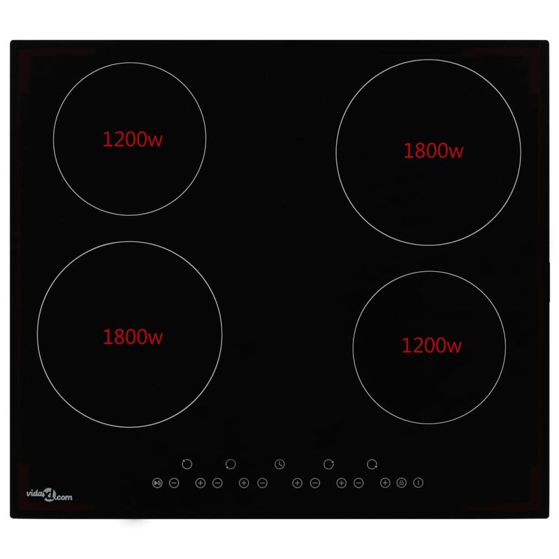 Electronice si Electrocasnice - Aragazuri, cuptoare si hote - Plite incorporabile - Plite electrice - Plita ceramica cu 4 arzatoare, control tactil, 6000 W - Infinity.ro