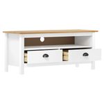 Casa si Gradina - Mobilier - Comode si corpuri - Comode - Comoda TV Hill, alb și maro, 110x40x47 cm, lemn masiv de pin - Infinity.ro