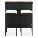 Casa si Gradina - Mobilier - Seturi de mobilier - Seturi bucatarie - Set de bar, 3 piese, negru și maro, poliratan - Infinity.ro