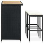 Casa si Gradina - Mobilier - Seturi de mobilier - Seturi bucatarie - Set de bar, 3 piese, negru și maro, poliratan - Infinity.ro