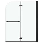 Casa si Gradina - Sanitare - Cazi si cabine de dus - Cabine dus - Cabina de dus pliabila, 2 panouri, negru, 95 x 140 cm, ESG - Infinity.ro