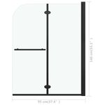 Casa si Gradina - Sanitare - Cazi si cabine de dus - Cabine dus - Cabina de dus pliabila, 2 panouri, negru, 95 x 140 cm, ESG - Infinity.ro