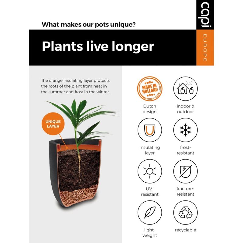 Casa si Gradina - Gradinarit si plante - Plante si ghivece - Ghivece si suporturi - Capi Jardiniera Urban Smooth, negru, 36x79 cm,  dreptunghiulara - Infinity.ro