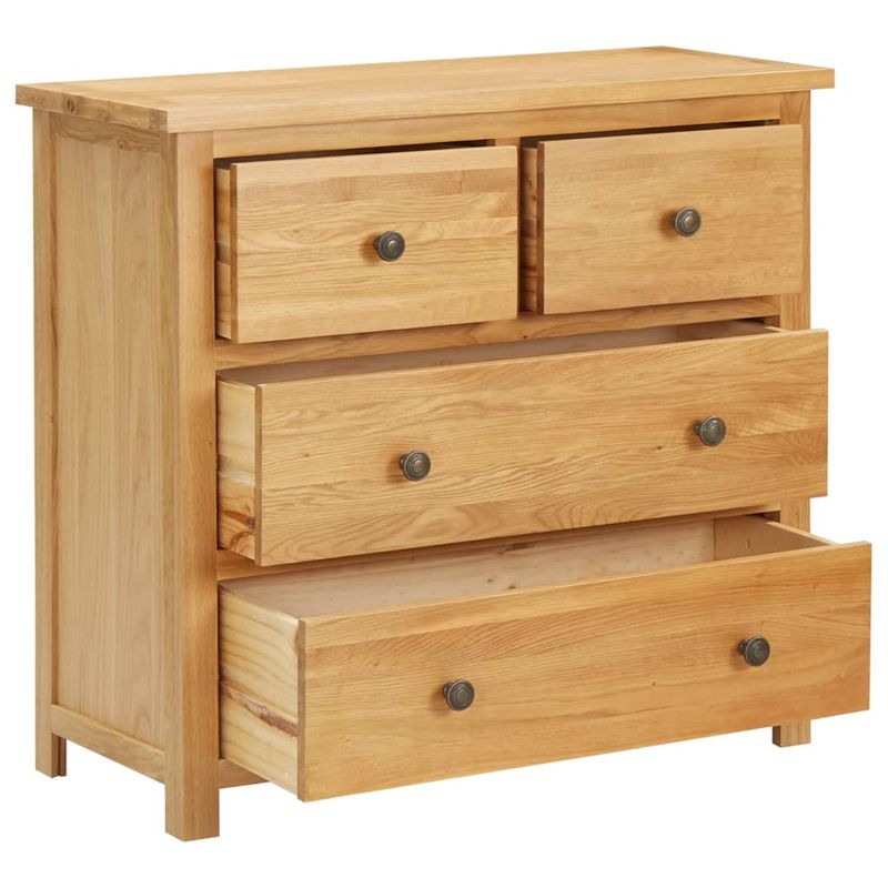 Casa si Gradina - Mobilier - Comode si corpuri - Comode - Dulap cu sertare, 80 x 35 x 75 cm, lemn masiv stejar, maro - Infinity.ro