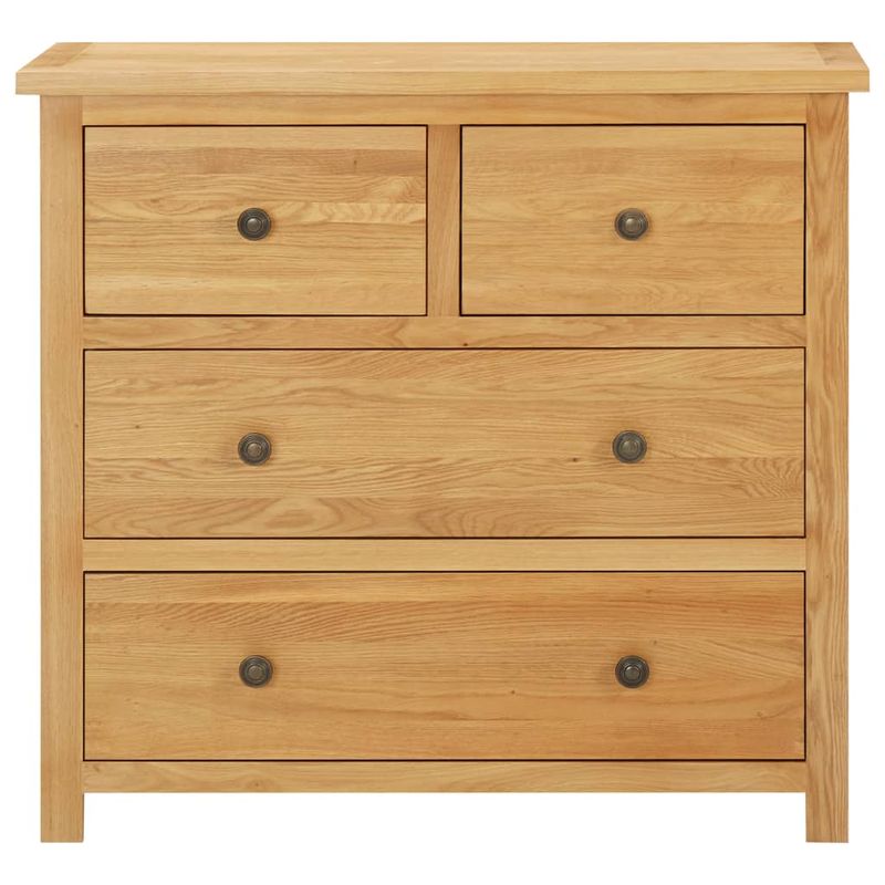 Casa si Gradina - Mobilier - Comode si corpuri - Comode - Dulap cu sertare, 80 x 35 x 75 cm, lemn masiv stejar, maro - Infinity.ro