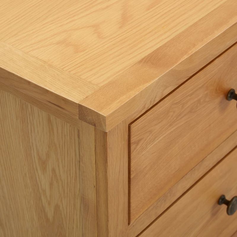 Casa si Gradina - Mobilier - Comode si corpuri - Comode - Dulap cu sertare, 80 x 35 x 75 cm, lemn masiv stejar, maro - Infinity.ro